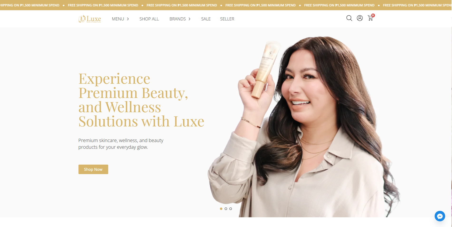 Luxe Beauty and Wellness Group website homepage