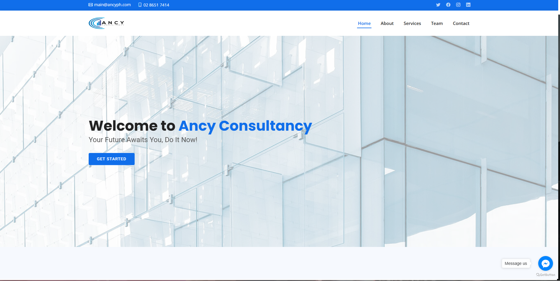 Ancy Consultancy website homepage