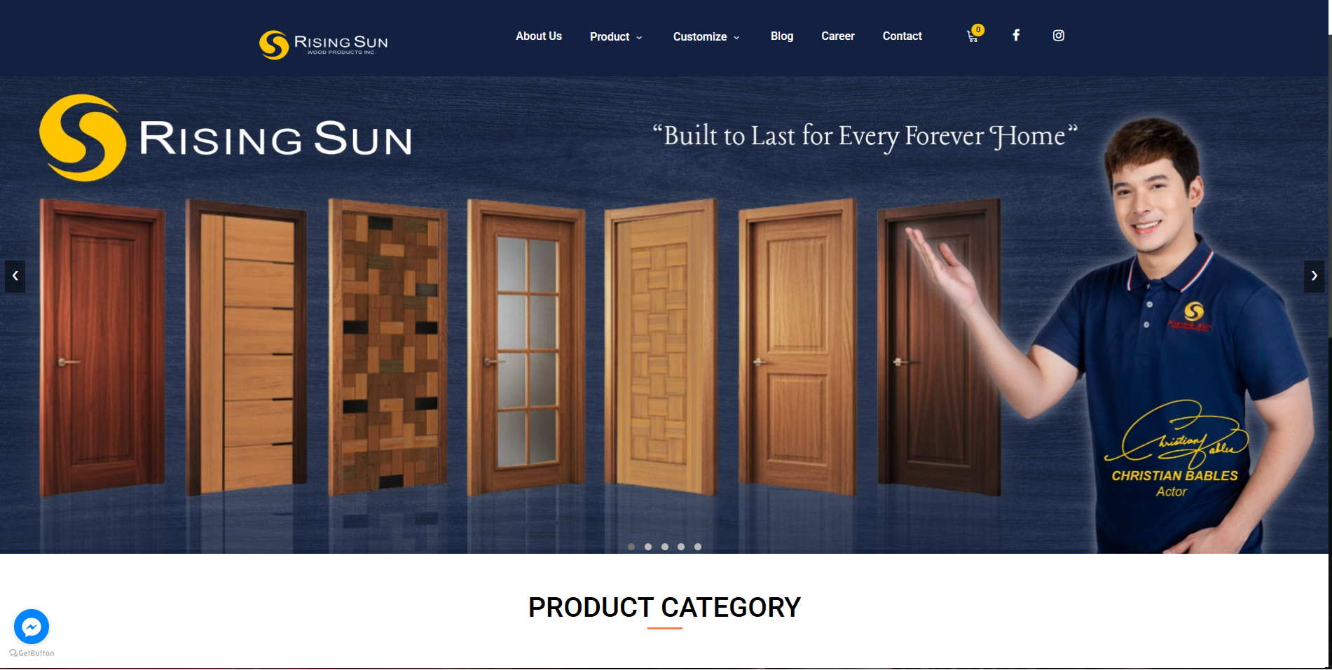 Rising Sun Wood Products website homepage