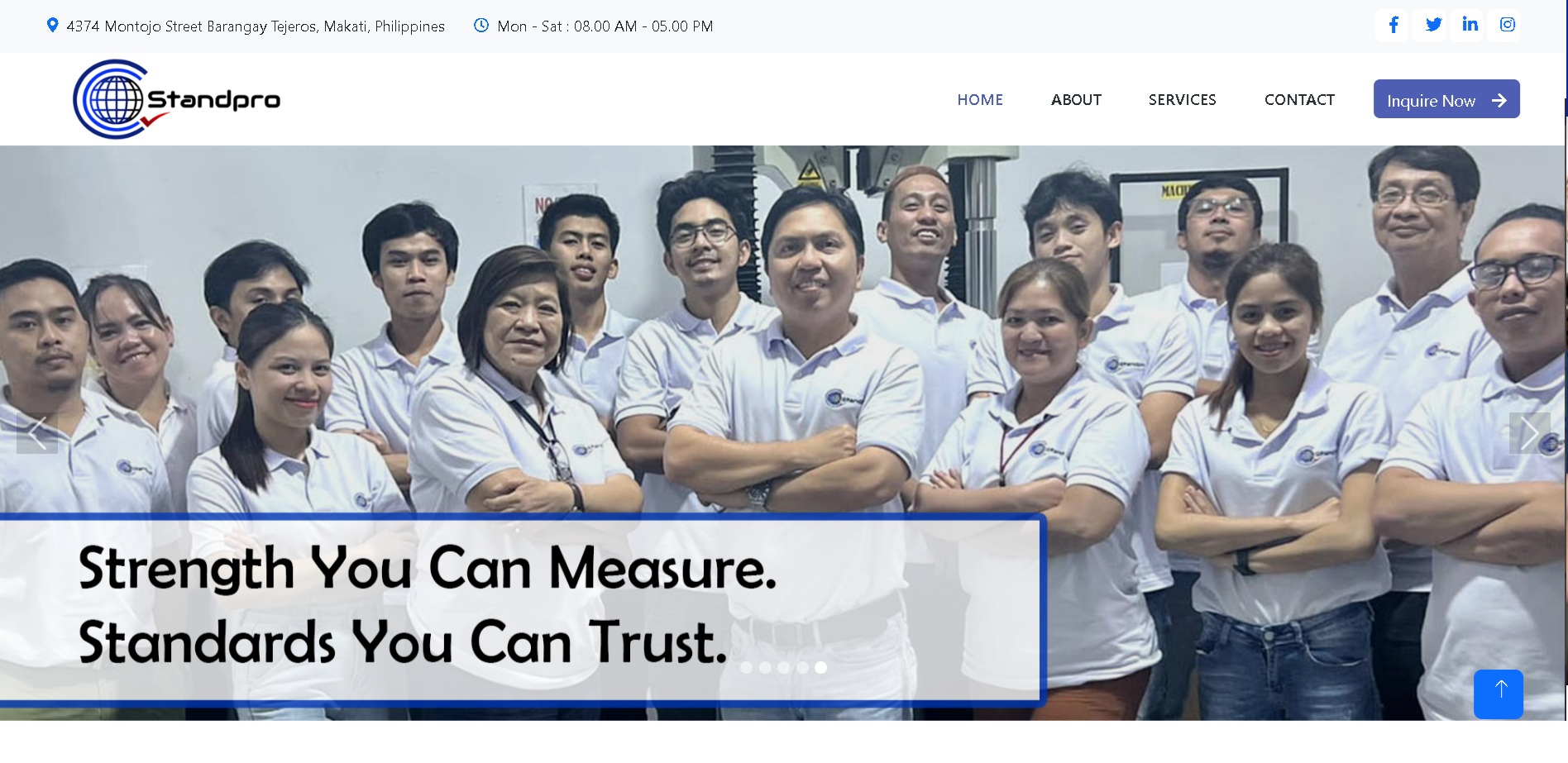 Standpro website homepage