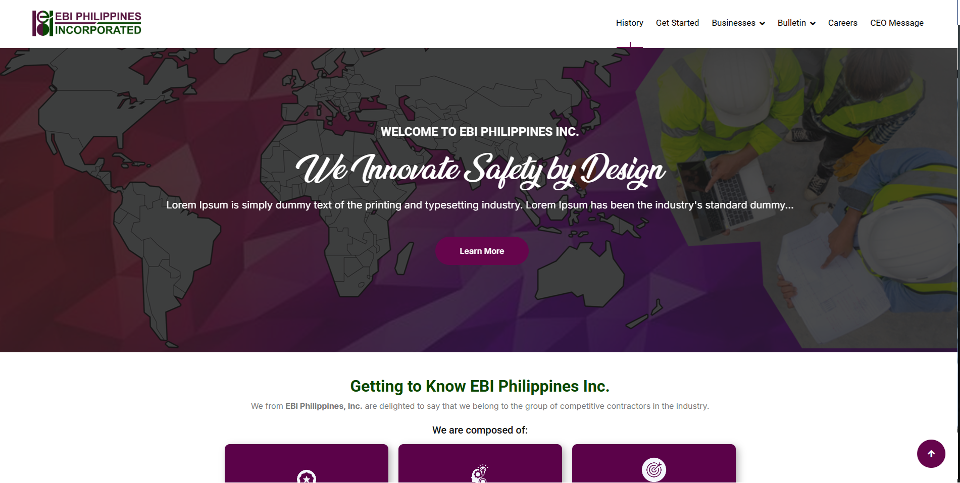 EBI Philippines Incorporated website homepage