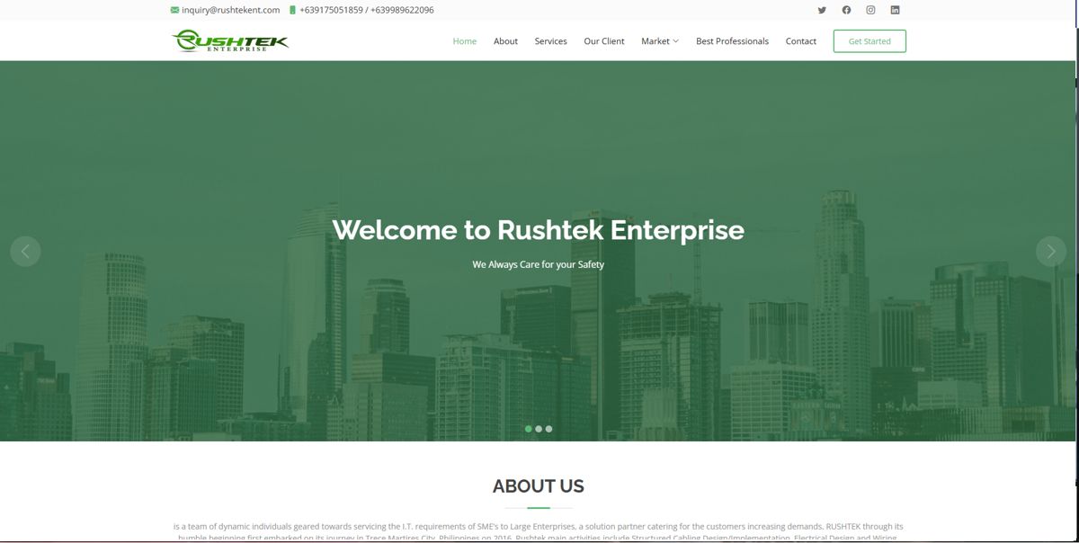 Rushtek Enterprise website