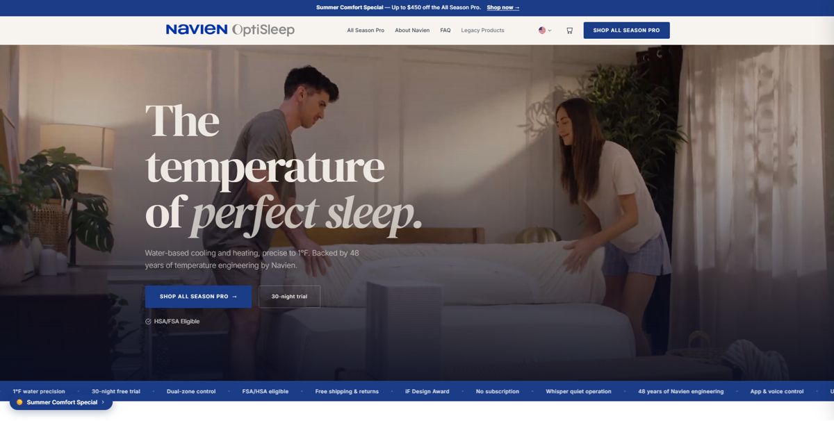 Navien OptiSleep website